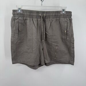 Tommy Hilfiger Sneaker Shorts Womens L Elastic Waist Drawstring Green Casual New